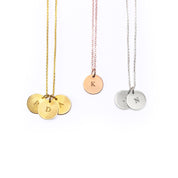 Personalized initial disc gold, rose gold , or sterling silver necklace, custom necklace for graduation, letter pendant necklace, family tree jewelry, dainty initial necklace, gift for mom, custom name necklace, engraved graduation gift, layered charm necklace, unique initial pendant, gold filled necklaces with initials, letter necklaces, initial jewelry for women, dainty trendy initial necklace round disc, pendant necklace engravable