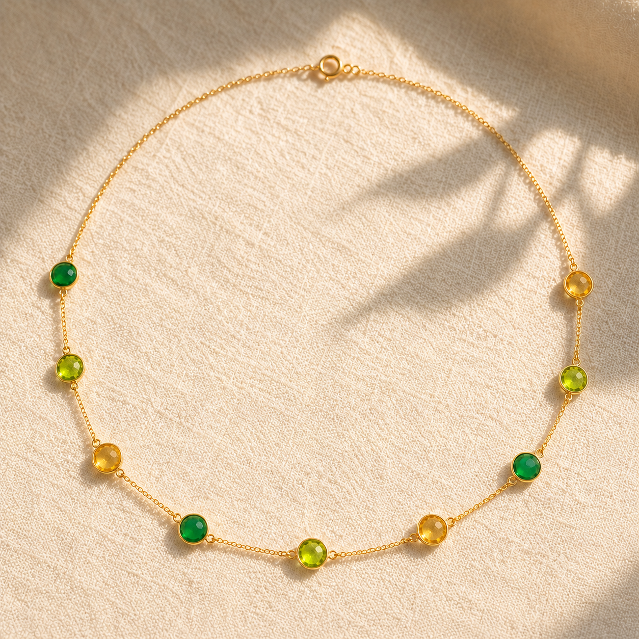 Custom Birthstone Station Necklace | Danique Jewelry
