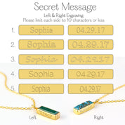 Purple Amethyst Vertical Bar Necklace : February Birthstone : Adira Series