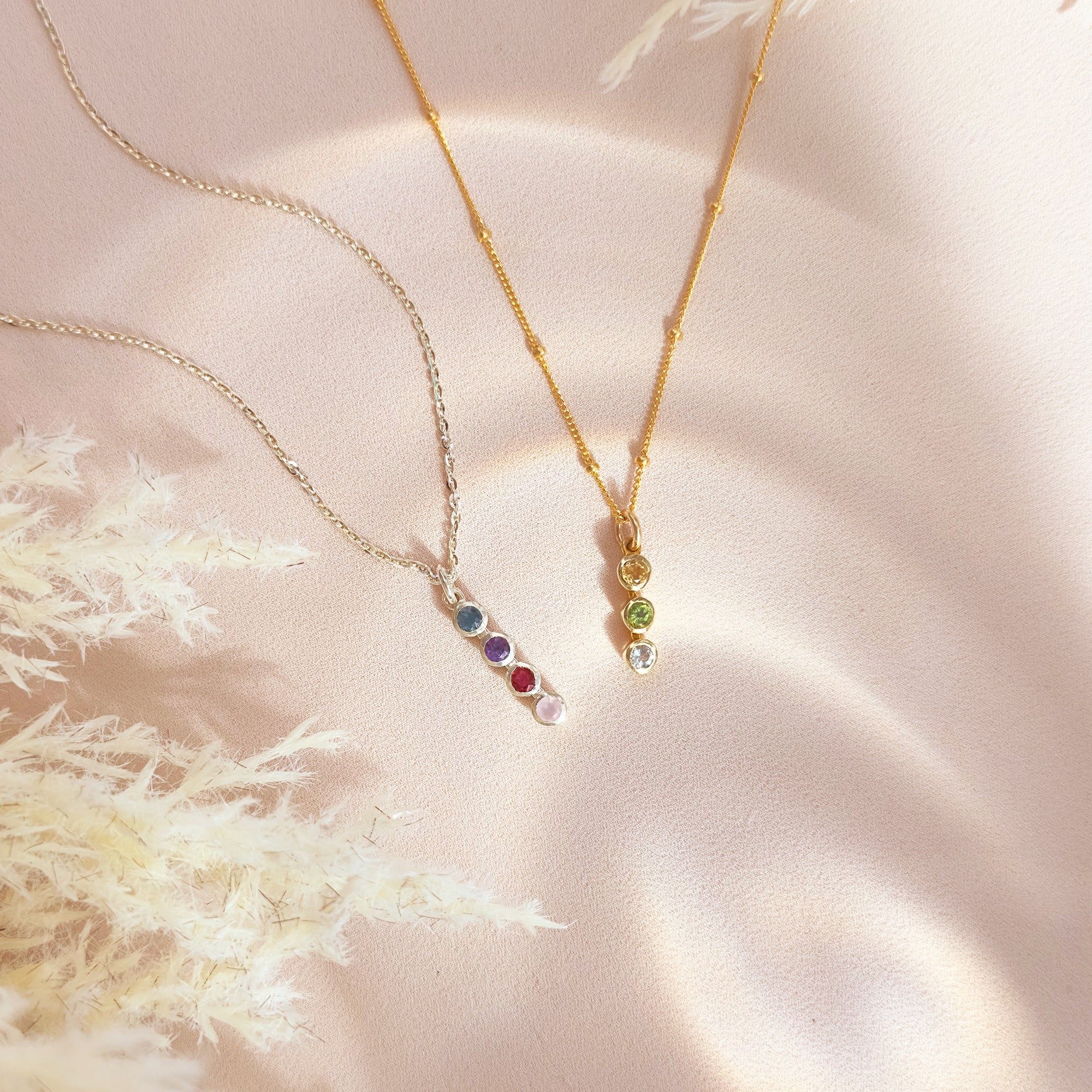 Personalized Birthstone Bar Necklace Minimalist Jewelry Gift