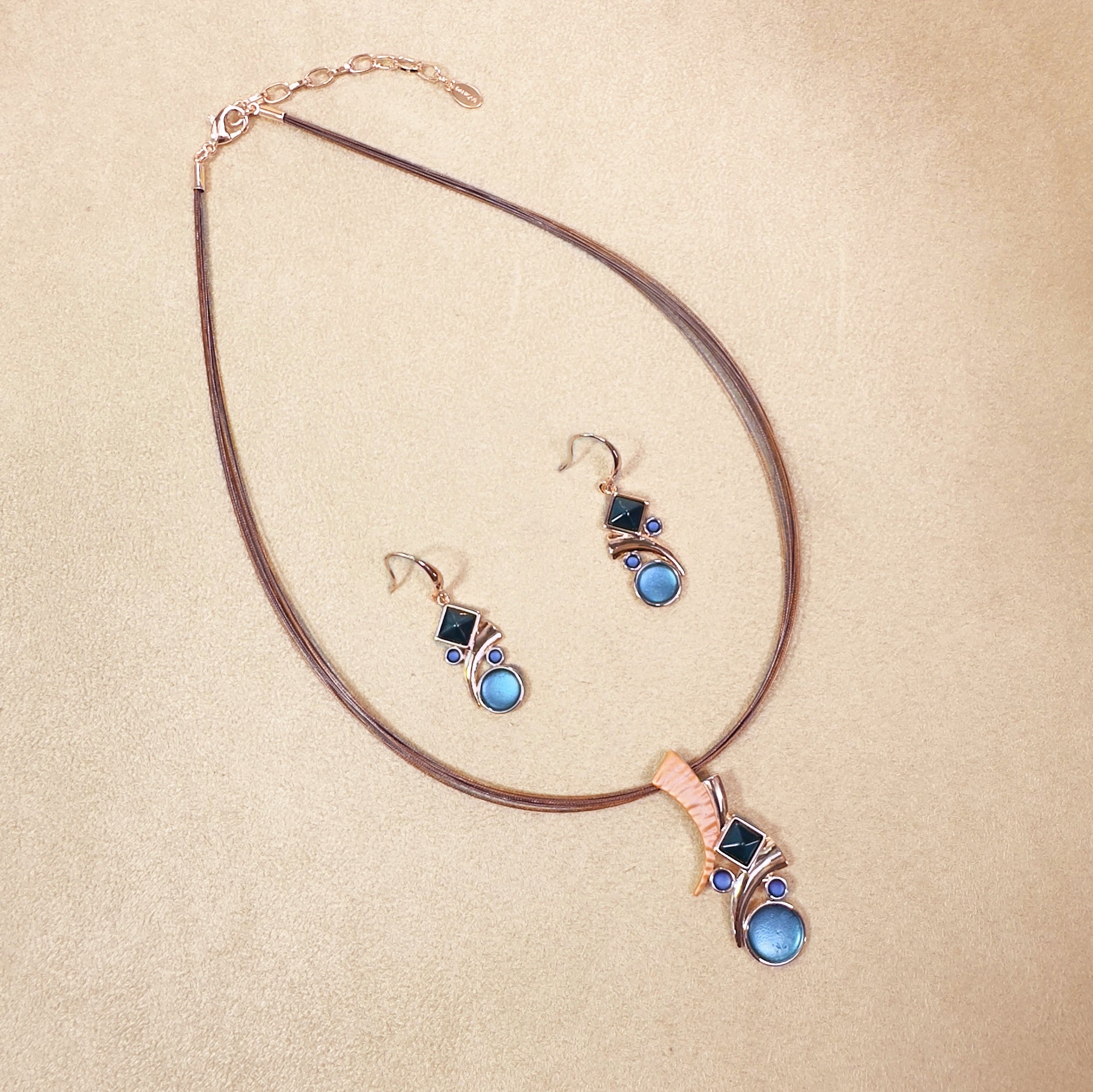 Multi Shape Boho Mosaic Pendant Jewelry Set |Mother's Day Gift for