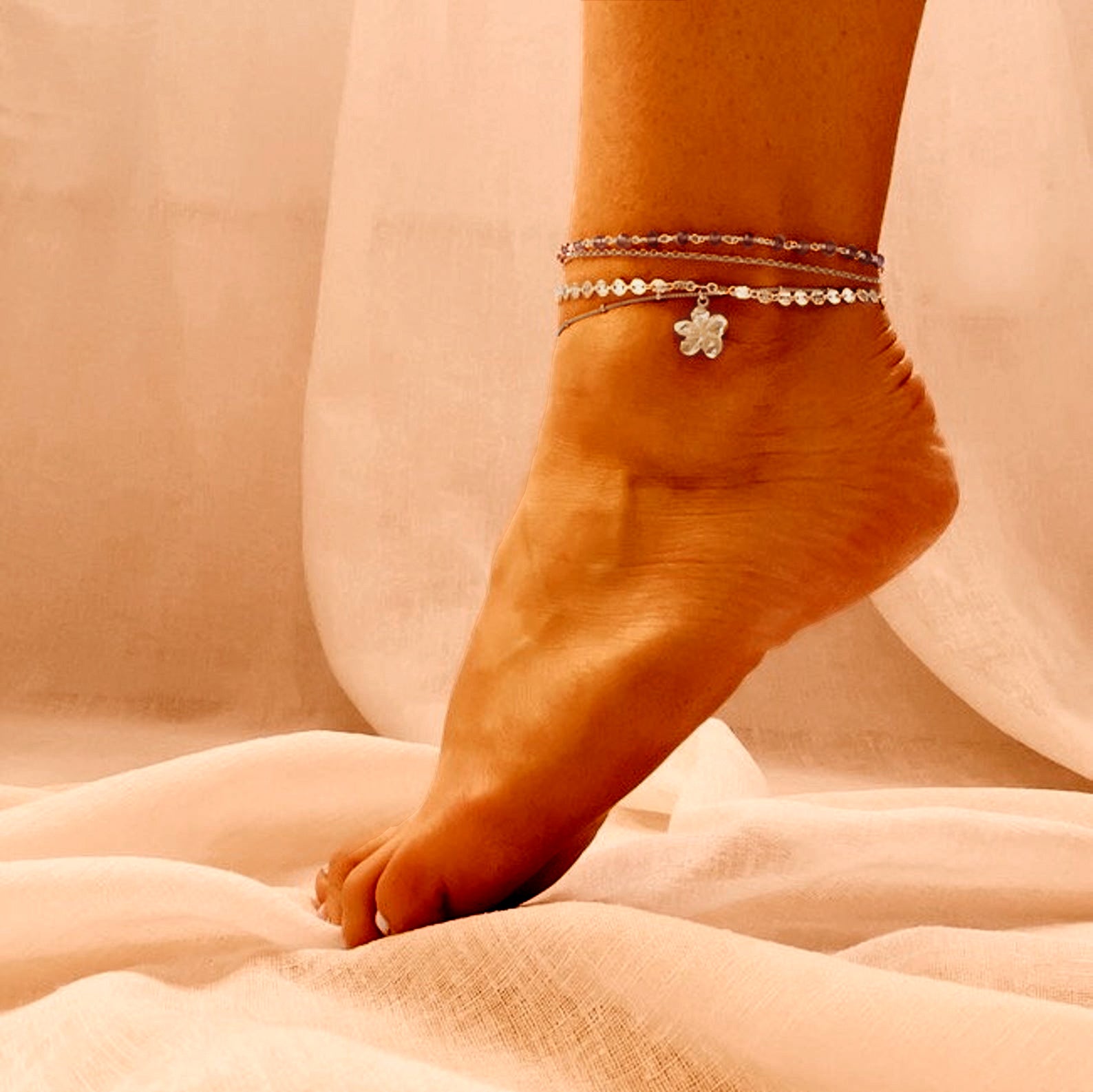Custom Charm Anklet : Available with a variety of charms