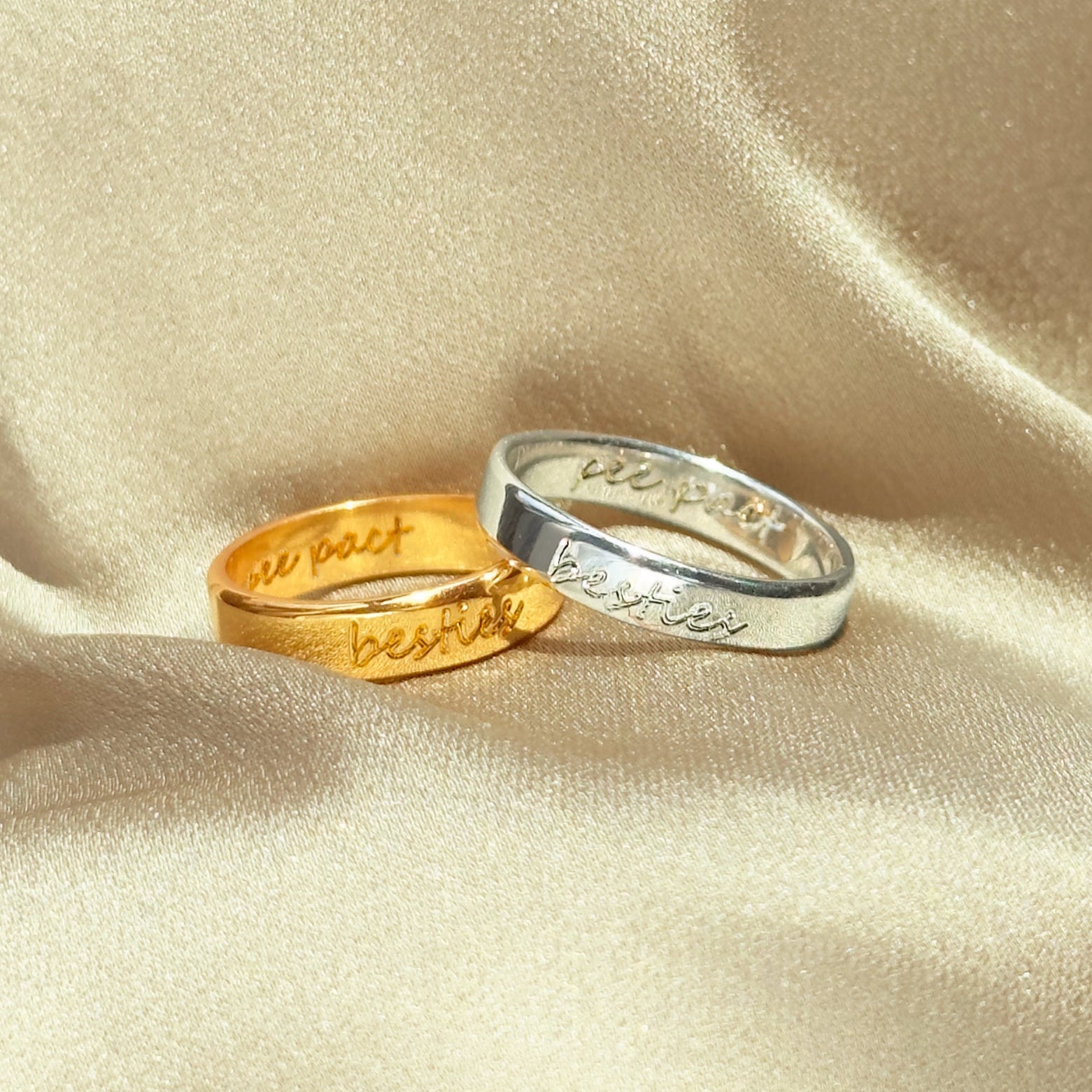 Personalized Engraved Ring – Handwriting, Names Coordinates