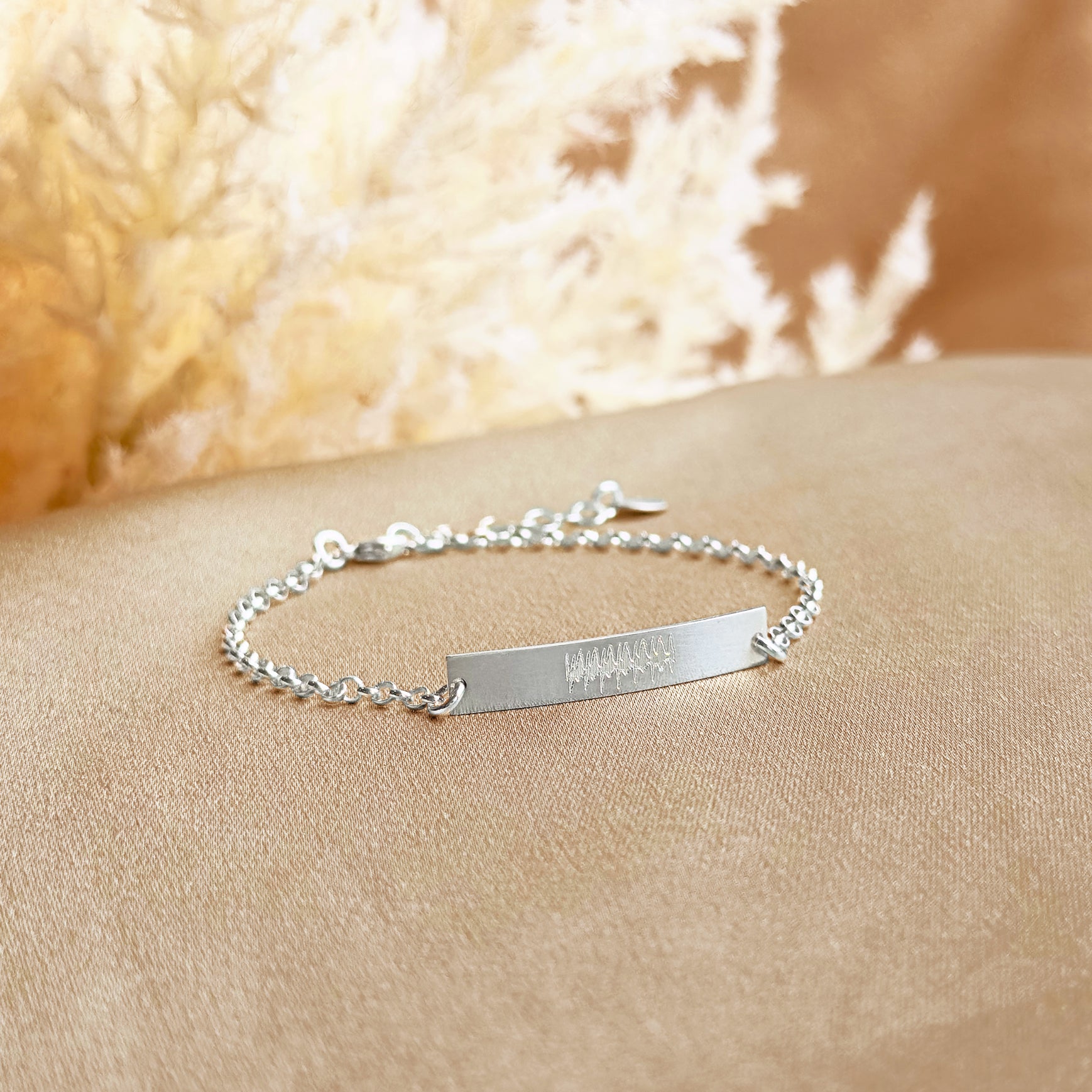 Actual Heartbeat Bracelet, Real Photo Engraved Sonogram Bracelet, 925 Sterling Silver, 14k Gold, Rose Gold Fill, Custom Memorial Jewelry Gift for Mom