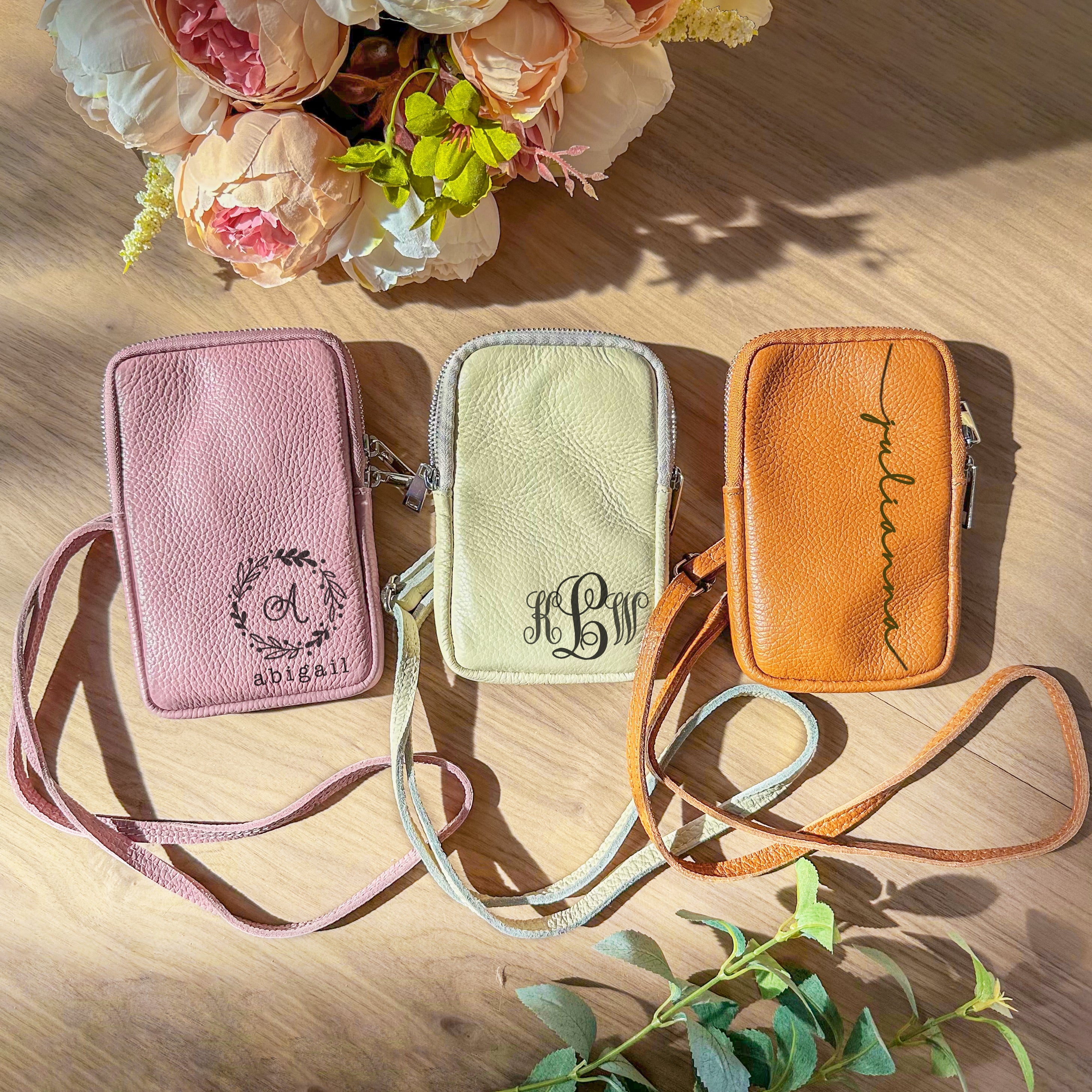 Personalized Genuine Leather Phone Bag – Danique Jewelry