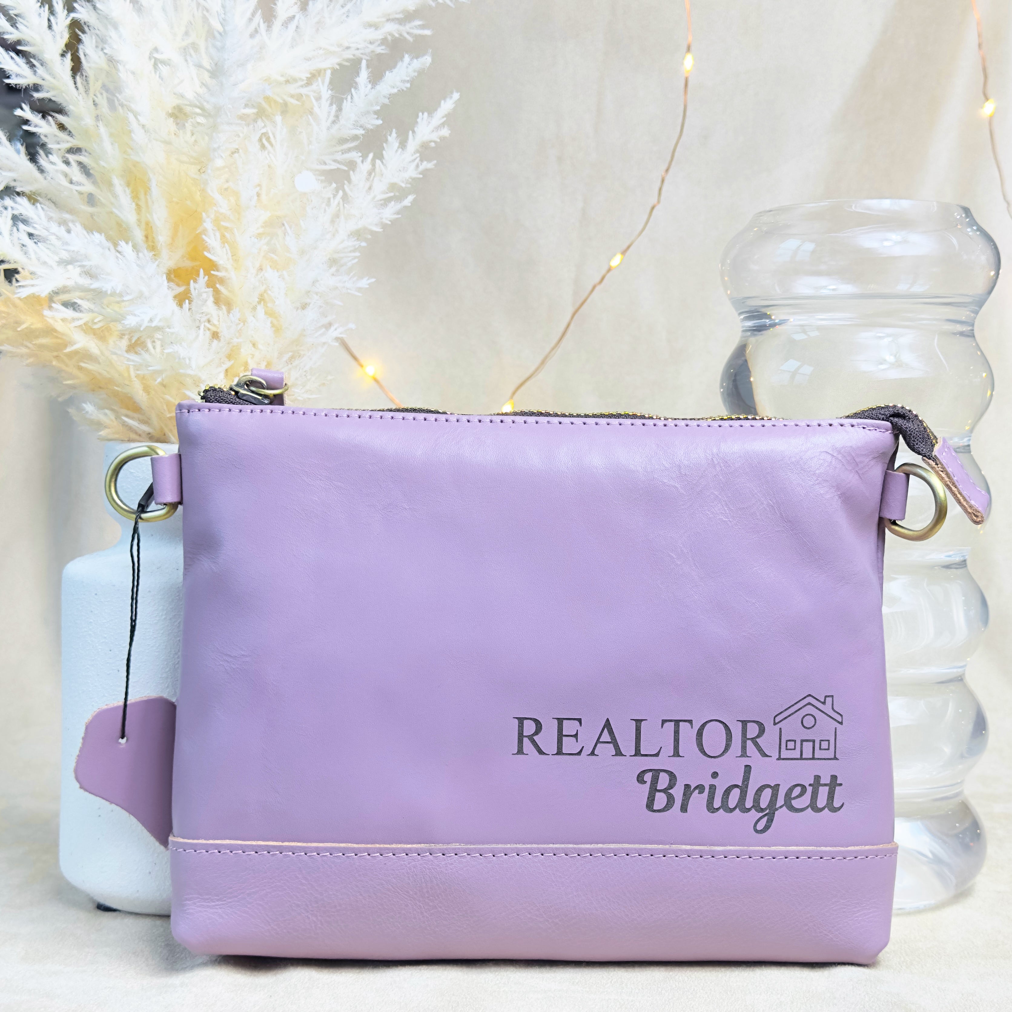 Genuine Leather Women's Crossbody Purse with Personalized Monogram