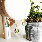 Mother's Charm Bracelet with Teardrop Birthstones and Initials