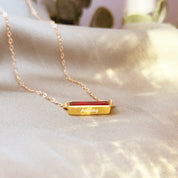 Ruby Bar Necklace : July Birthstone : Adira Series