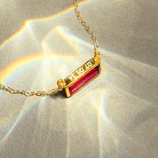 Ruby Bar Necklace : July Birthstone : Adira Series