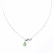 Personalized ZigZag Teardrop Birthstone Necklace