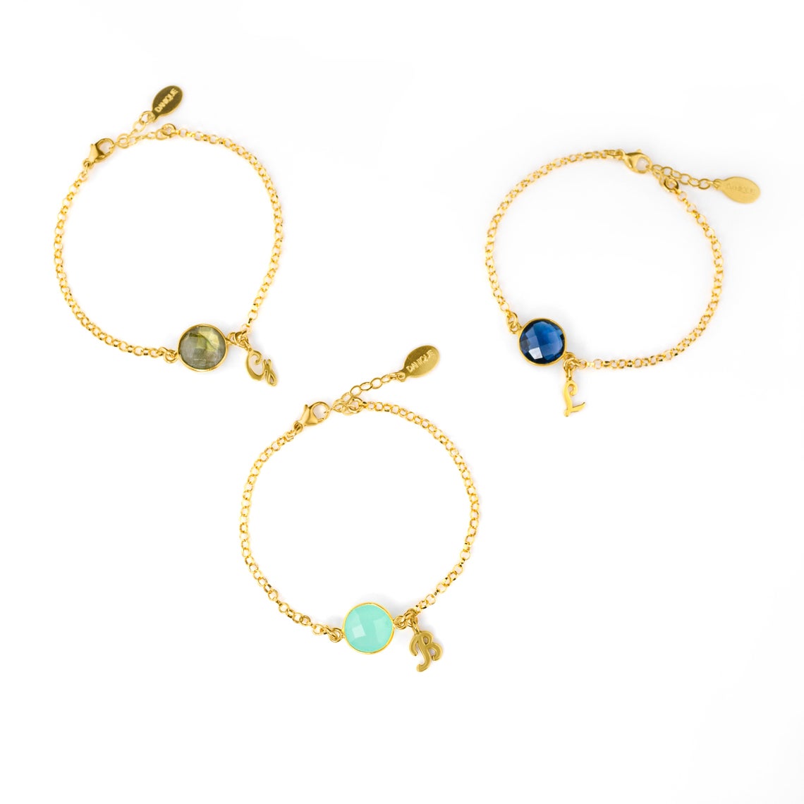 Custom Initial Birthstone Bracelet – Danique Jewelry