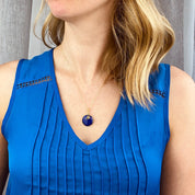 Personalized Round Birthstone Necklace Initial Charm