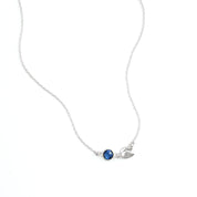 Personalized Necklace with Birthstone & Leaf Charm