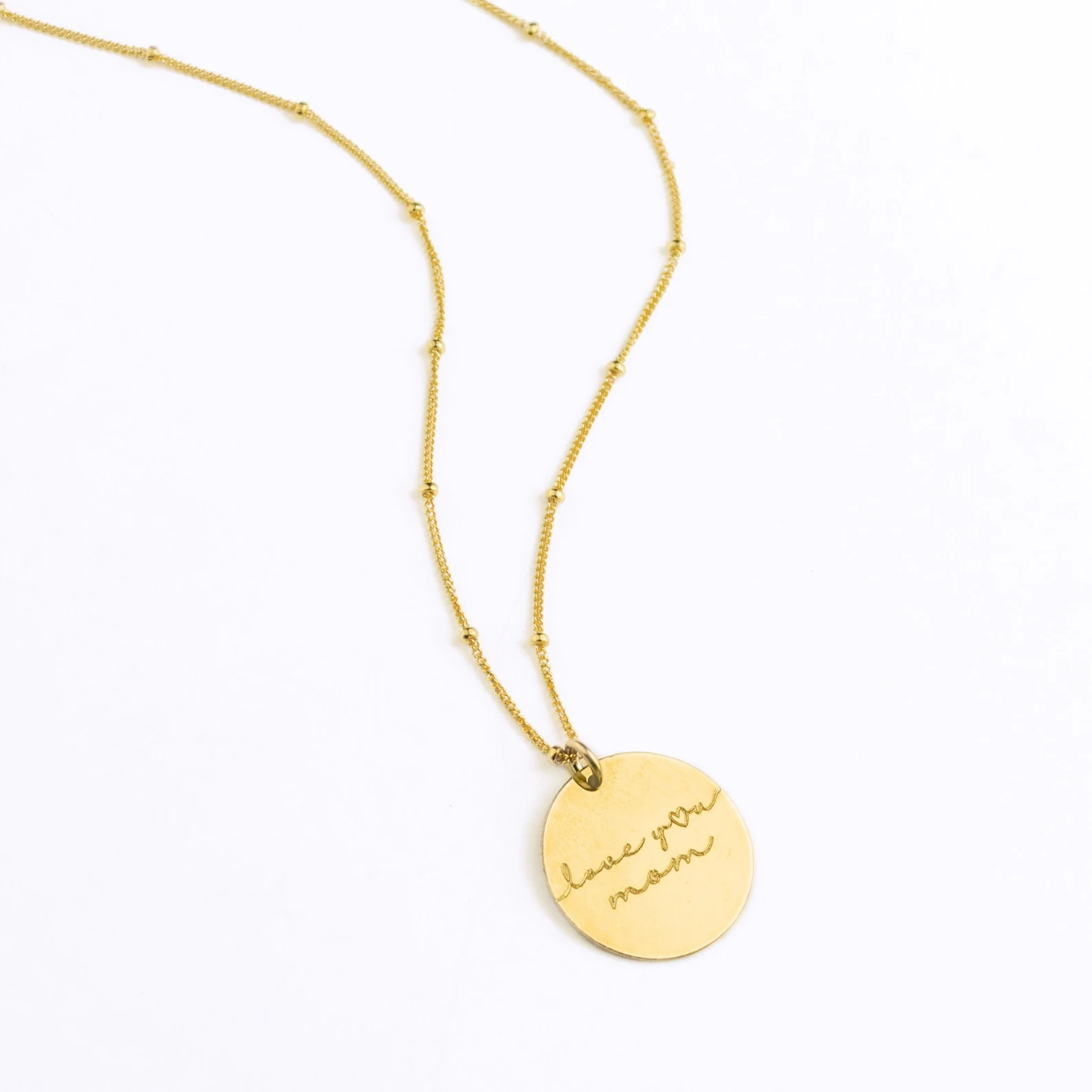 Love You Mom Custom Disc Necklace – Danique Jewelry