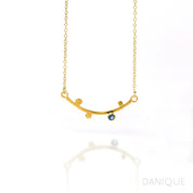 Curved Bar Necklace with Birthstones Sterling Silver, Rose Gold, Gold, Family Tree Christmas Gift for Grandmother, Stocking Stuffer Necklace for Mom