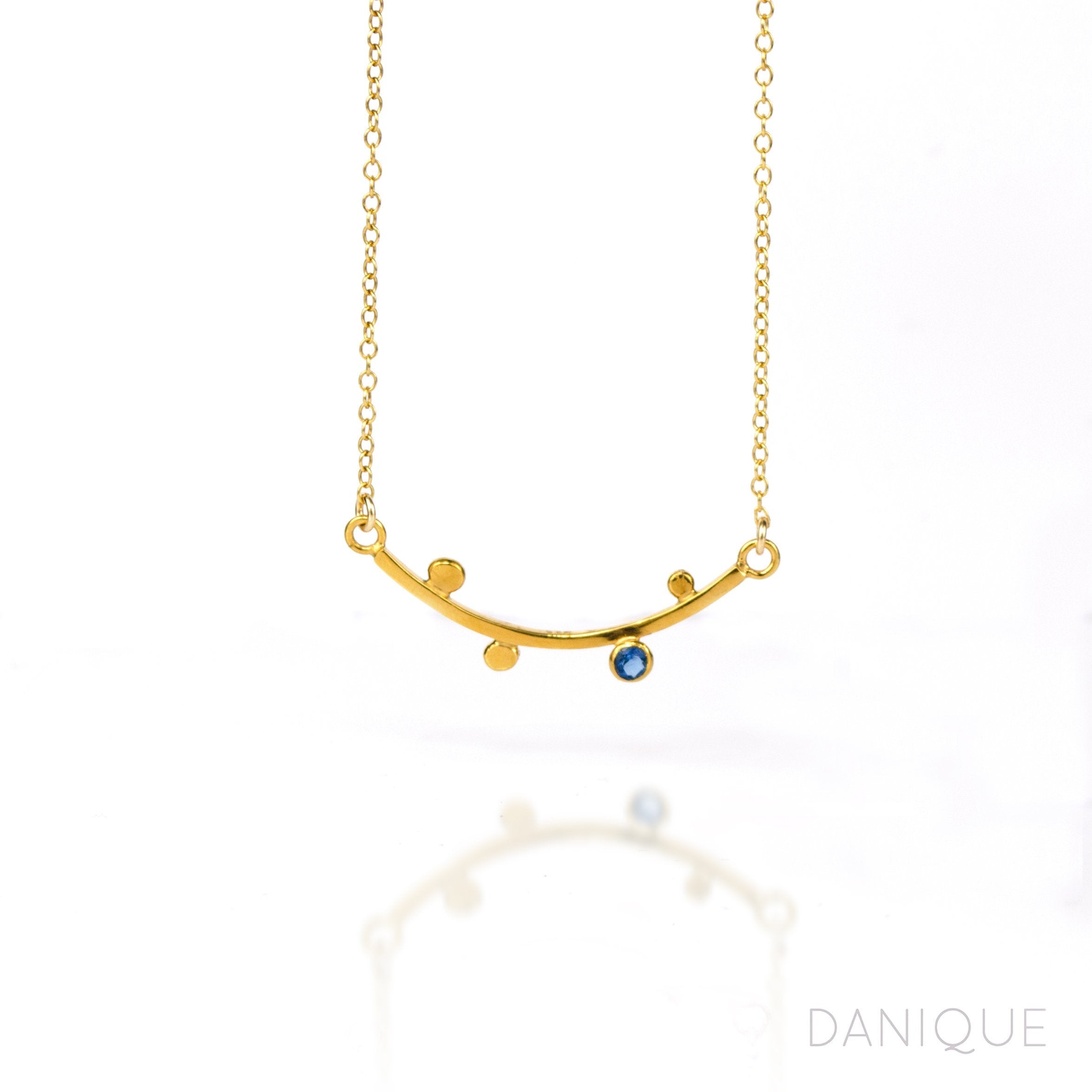 Curved Bar Necklace with Birthstones Sterling Silver, Rose Gold, Gold, Family Tree Christmas Gift for Grandmother, Stocking Stuffer Necklace for Mom