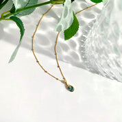 Oval Cut Birthstone Bezel Pendant Necklace