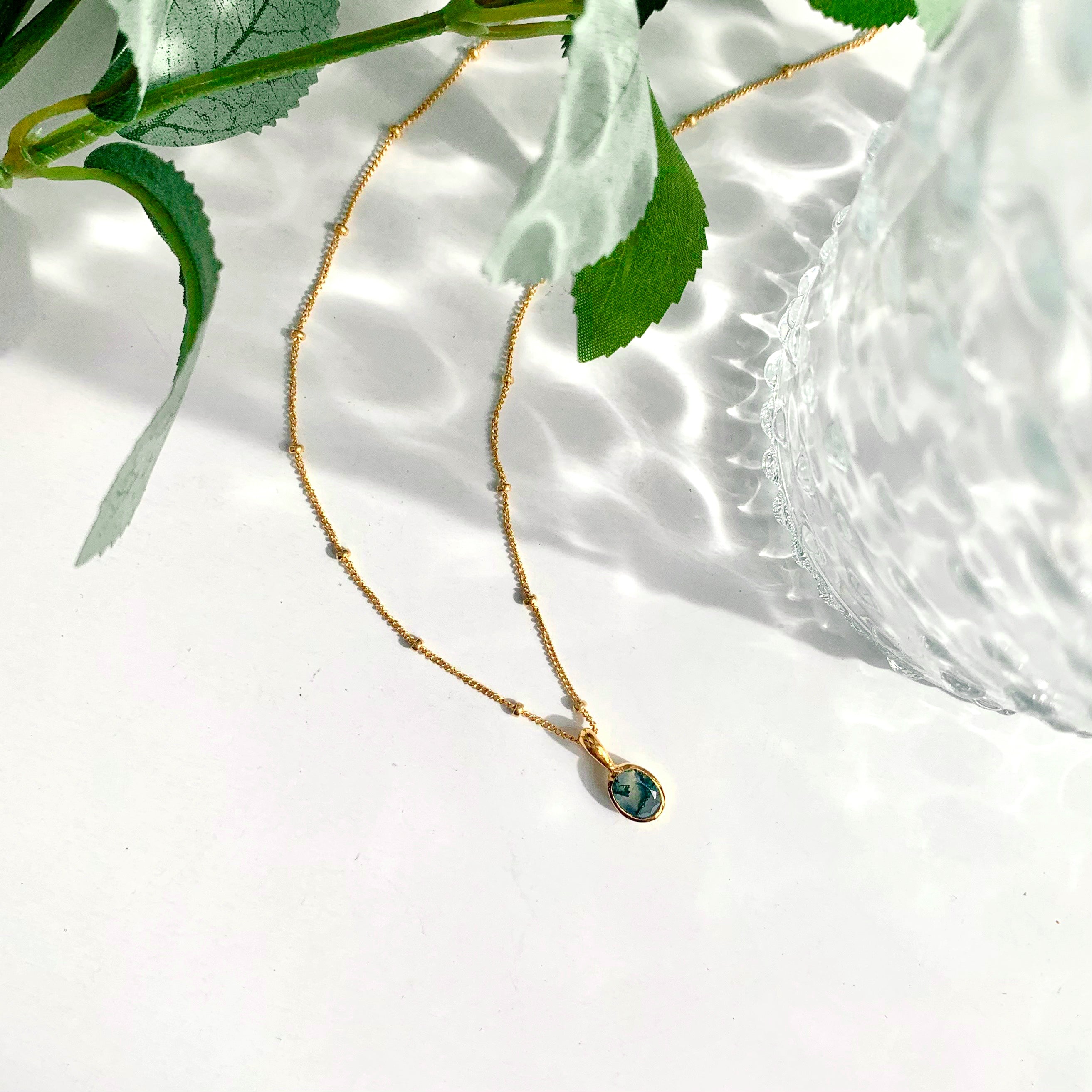 Oval Cut Birthstone Bezel Pendant Necklace