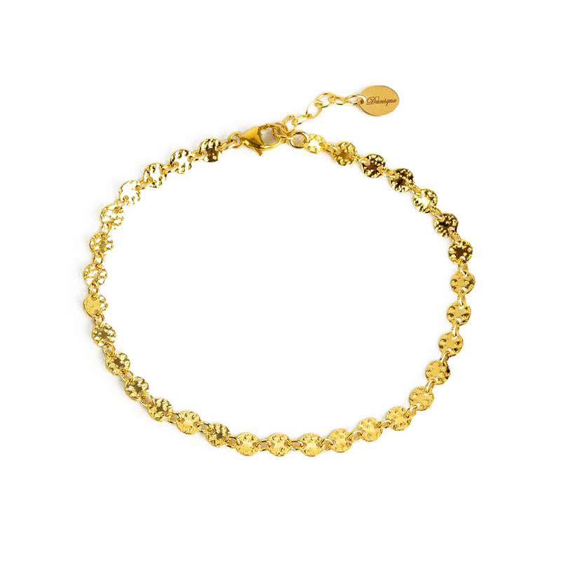 Textured Sequin Coin Bracelet Gold and Silver