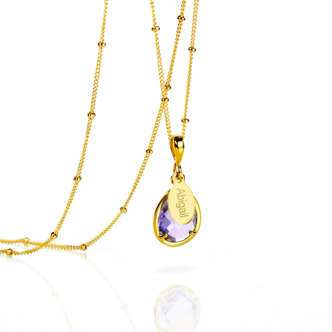 June Birthstone Name Necklace Alexandrite Danique Jewelry