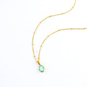 Oval Cut Birthstone Bezel Pendant Necklace