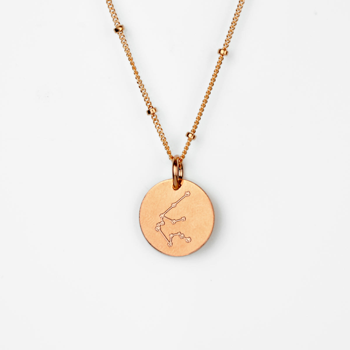 Aquarius Constellation Necklace with Monogram Engraving on Back