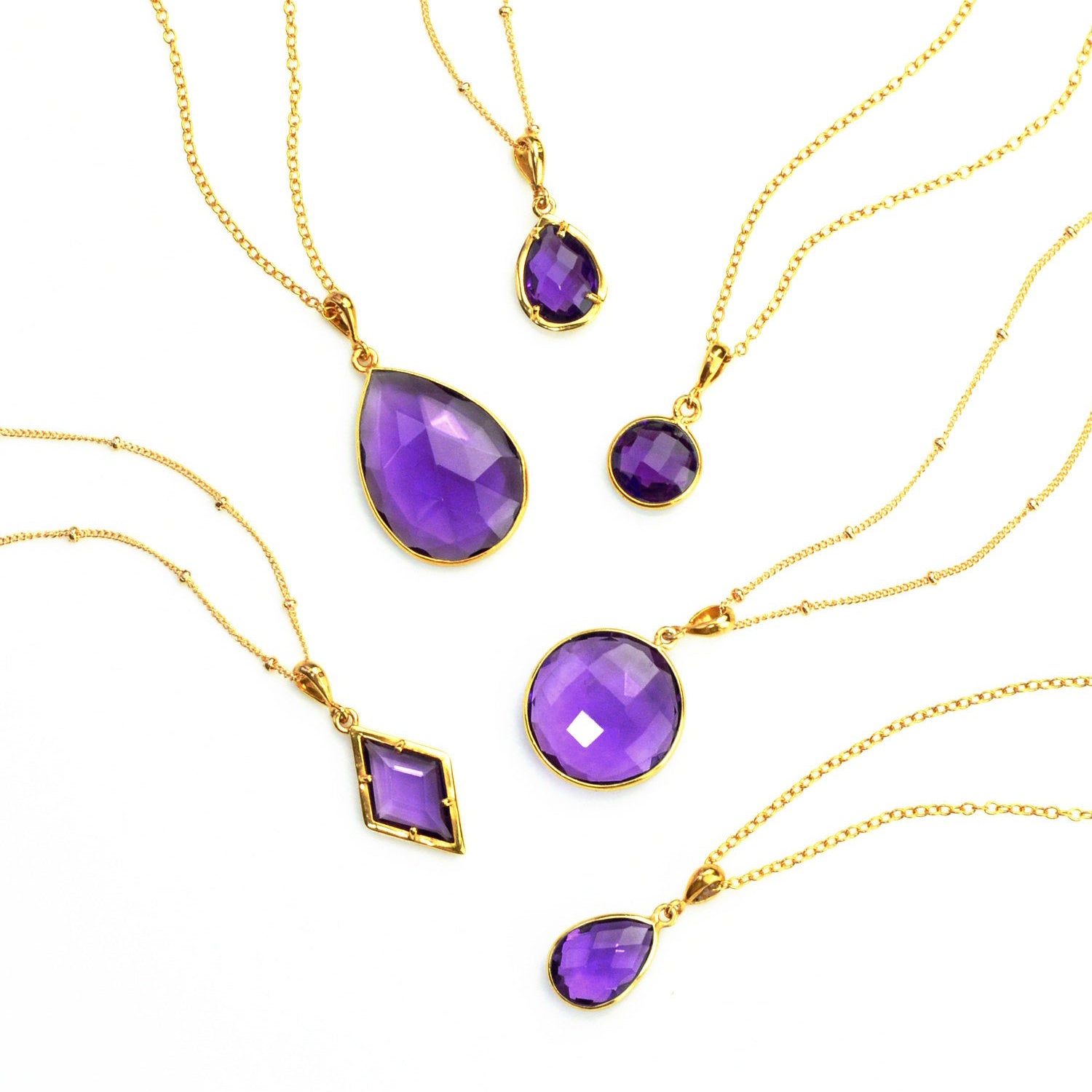 Purple Amethyst Necklace February Birthstone – Danique Jewelry