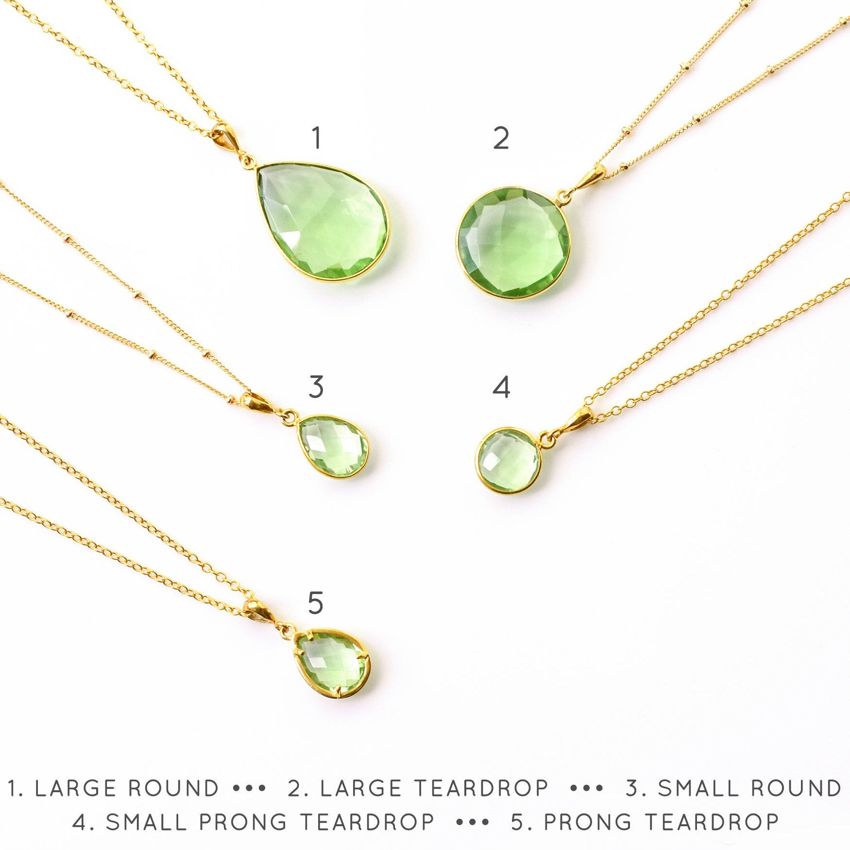 Green Amethyst Necklace : February Birthstone