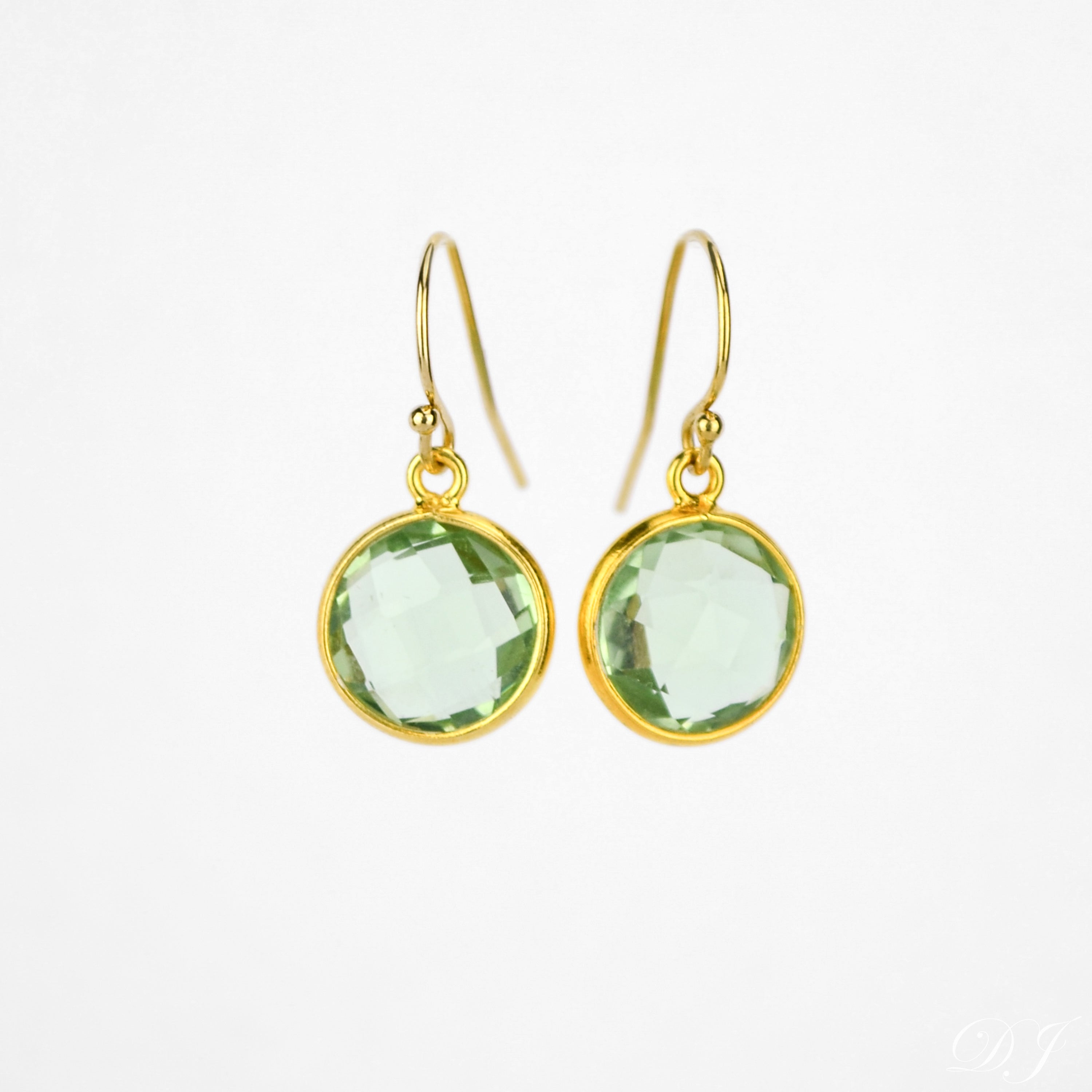 Everyday November Birthstone Earrings - Small Round Citrine Quartz
