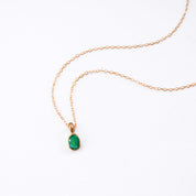 Oval Cut Birthstone Bezel Pendant Necklace