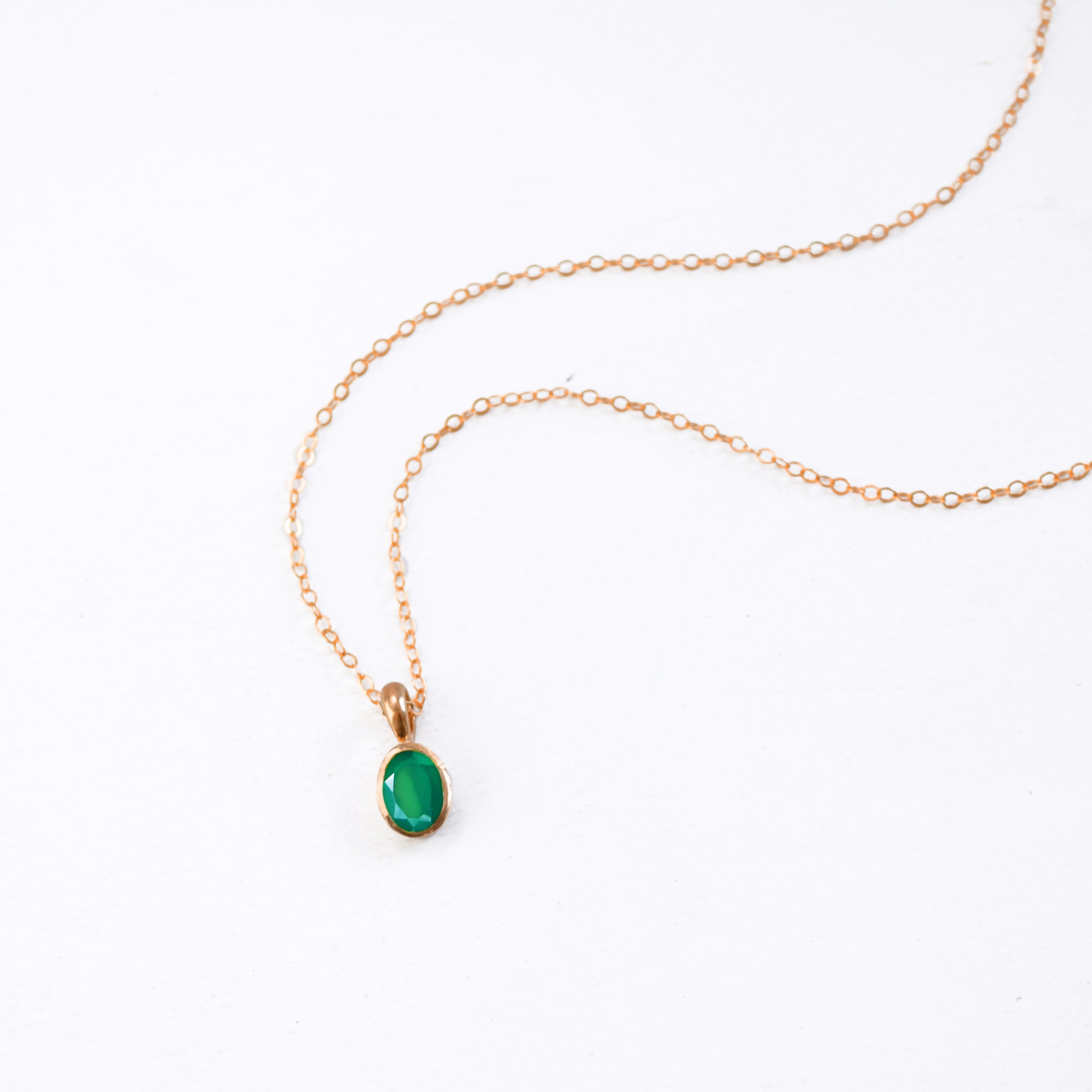 Oval Cut Birthstone Bezel Pendant Necklace