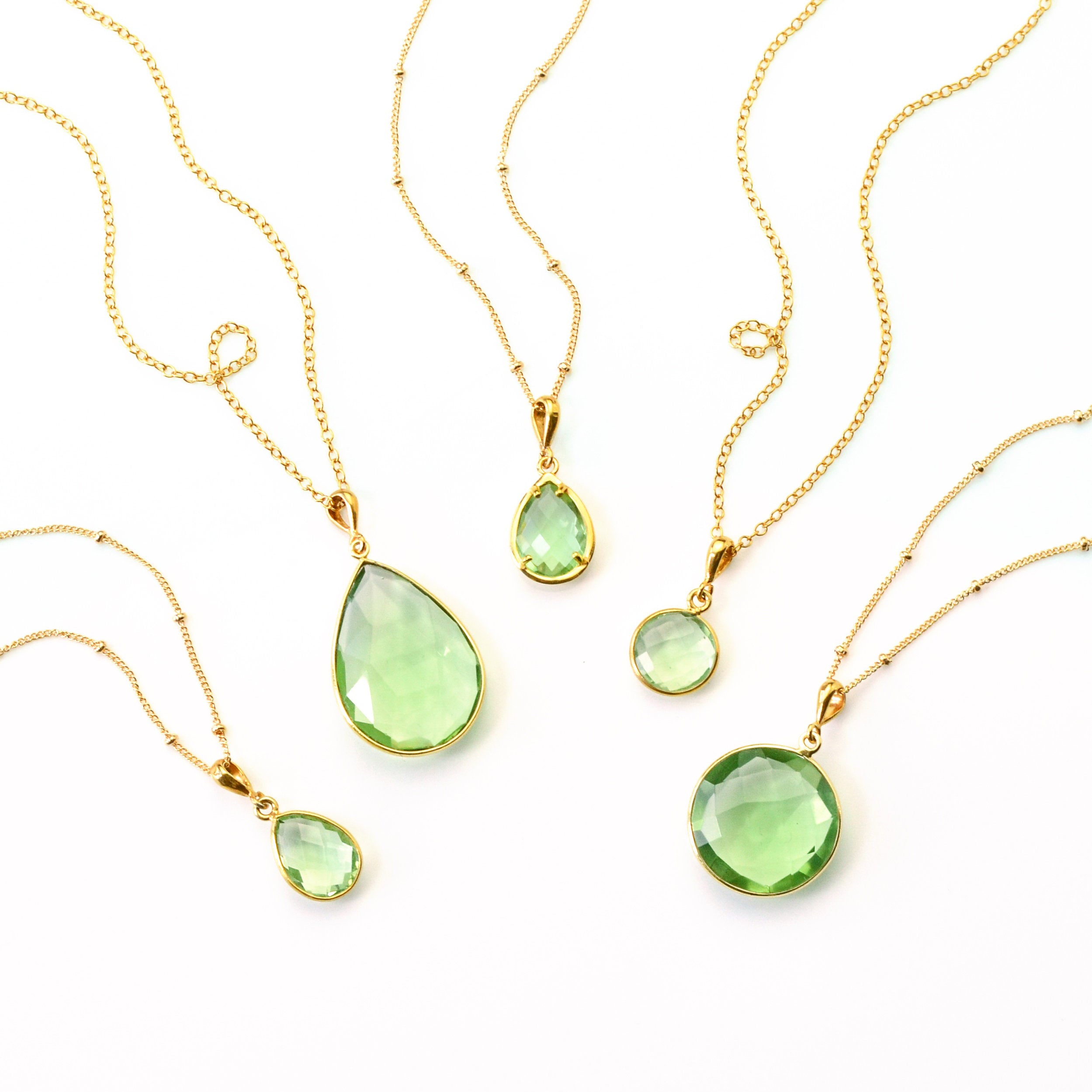 Green Amethyst Necklace : February Birthstone