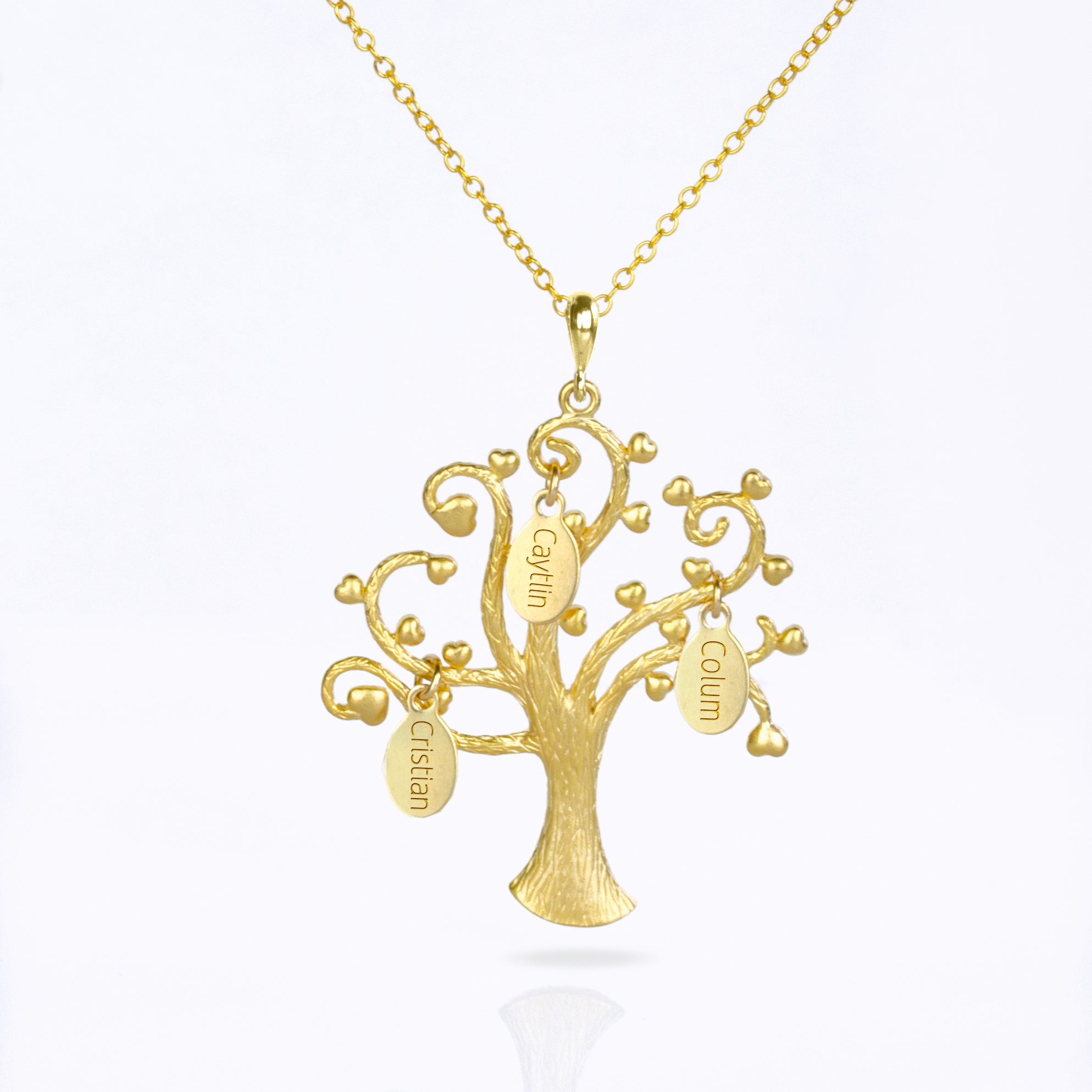 Family Swirly Tree Necklace with Kids Names – Danique Jewelry