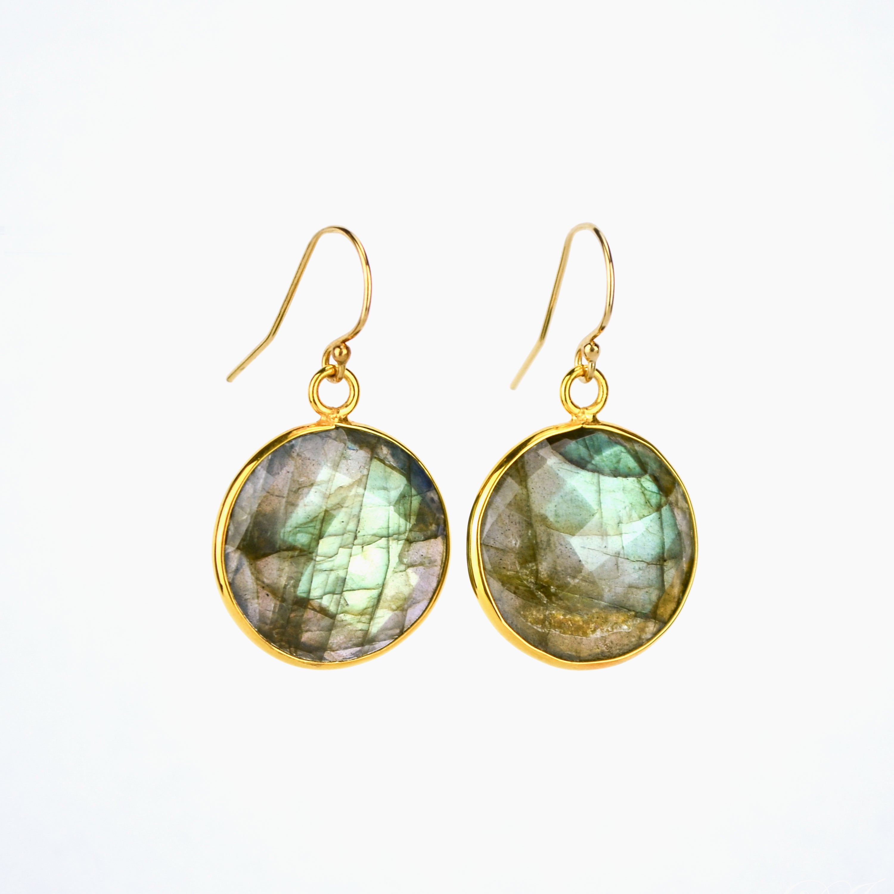 Sterling Silver Square Labradorite Earrings Sterling Silver Square Labradorite Earrings
