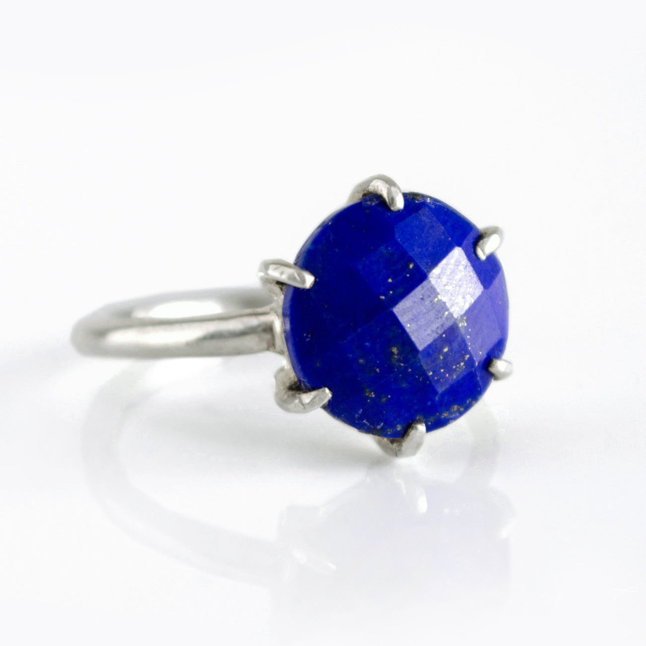 Lapis Lazuli Round Prong Set Ring September Birthstone