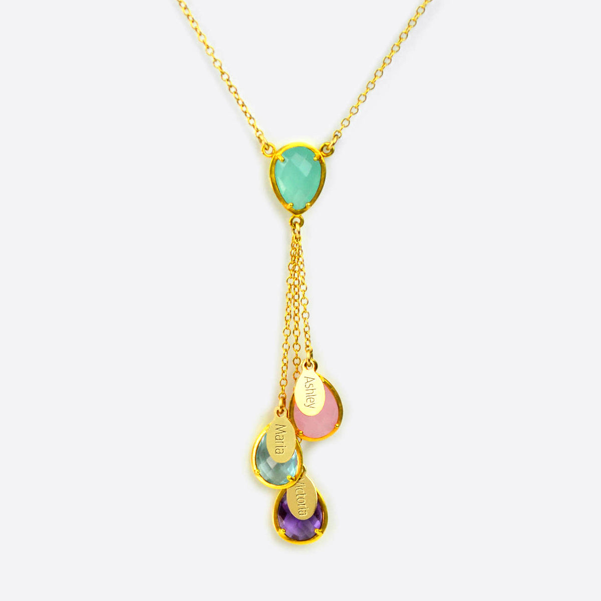 Mothers necklace with children's birthstones deals