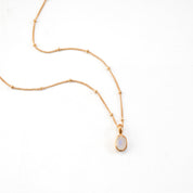 Oval Cut Birthstone Bezel Pendant Necklace