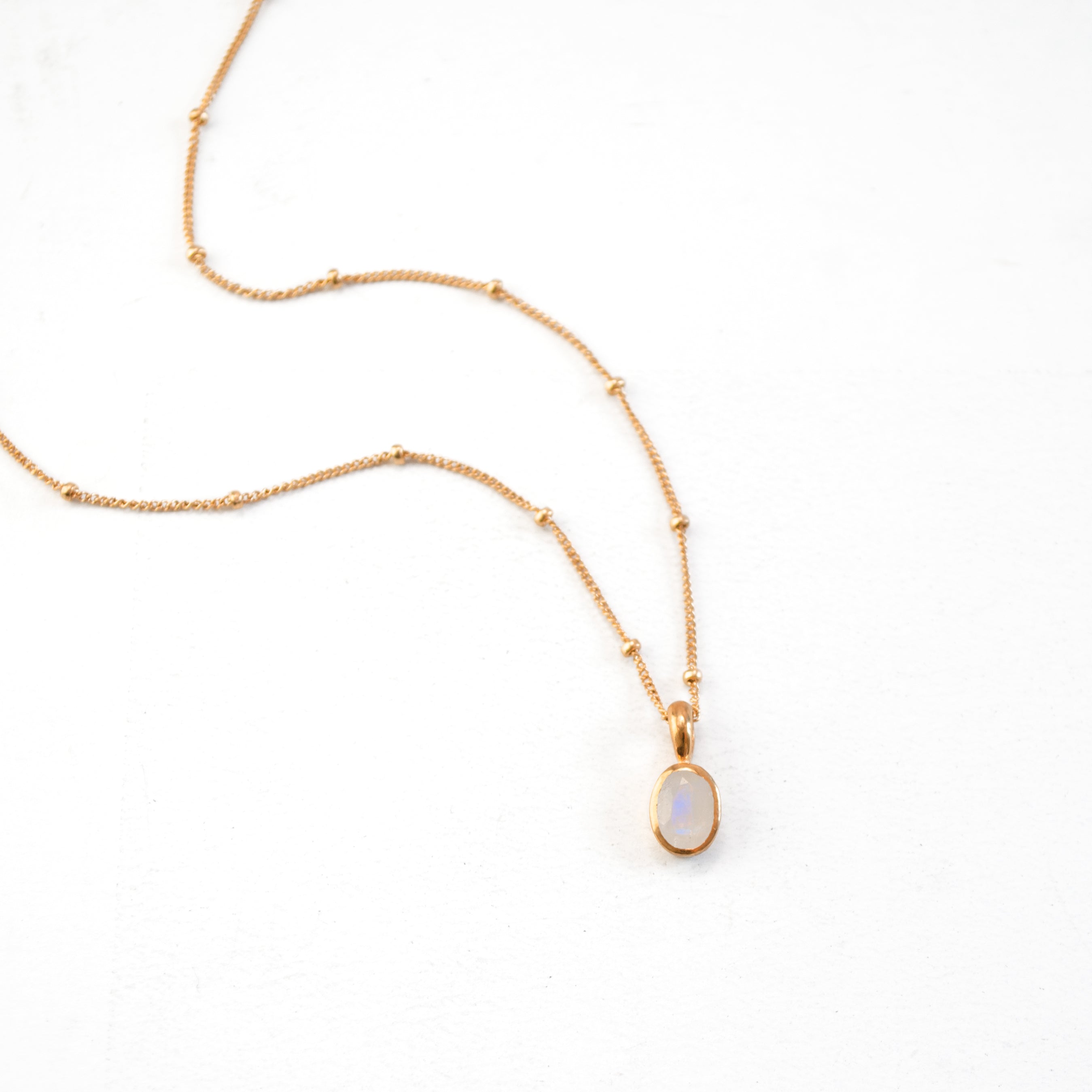 Oval Cut Birthstone Bezel Pendant Necklace