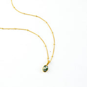 Oval Cut Birthstone Bezel Pendant Necklace