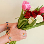 Aqua Chalcedony Large Oval Ring - March Birthstone