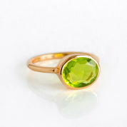 rose gold plated Sterling silver stacking ring peridot birthstones. Citrine ring, November birthstone jewelry, Light yellow gemstone ring, Oval faceted, Bezel set ring, 18k vermeil gold, Sterling silver ring, Citrine gift, November birthday gift, ring for her, august birthstone, august gemstone, green gem, green birthstone