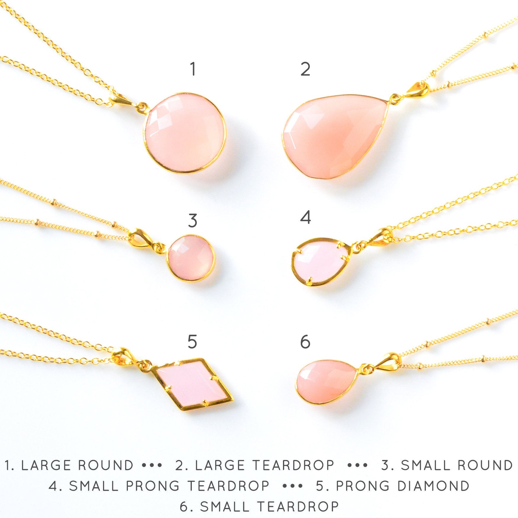 Pink Chalcedony Necklace : October Birthstone