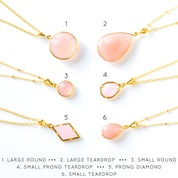 Pink Chalcedony Necklace : October Birthstone