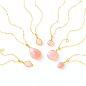 Pink Chalcedony Necklace : October Birthstone