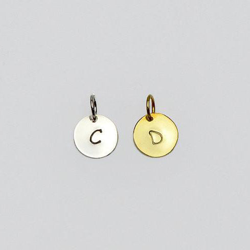 Polished Disk Letter Charm - Main Image