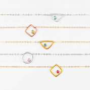 Personalized Birthstone Minimalist Triangle Pendant Necklace