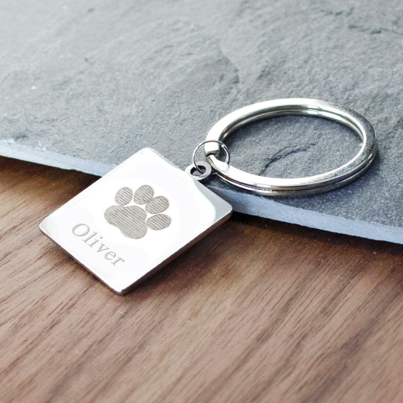 Personalized Custom Pet Paw Print Name Keychain – Danique Jewelry