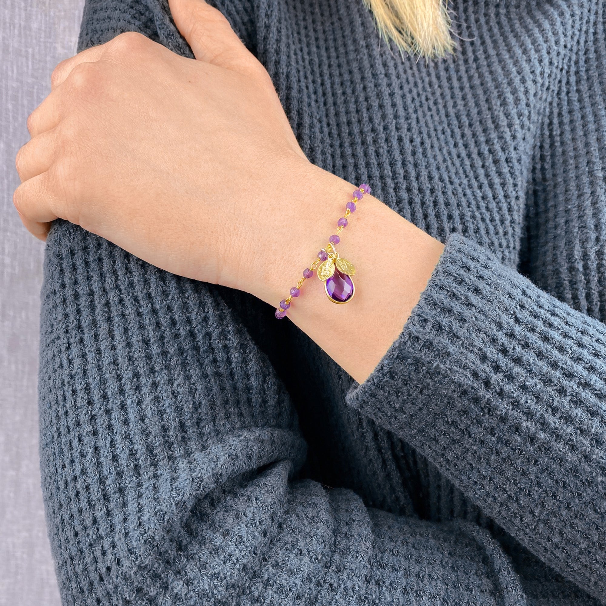 Personalized Birthstone Wire Wrapped Bracelet