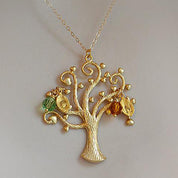 Personalized Custom birthstone charms Family Tree Necklace