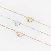 Personalized Birthstone Minimalist Triangle Pendant Necklace
